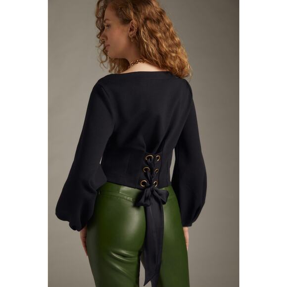 Anthropologie Maeve Corset Sweatshirt - New - Size Large - Picture 2 of 5